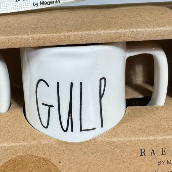 Rae Dunn Espresso Mug Set (4) — SIP • GULP • DRINK • SLURP  (NIB) - Picture 5 of 8